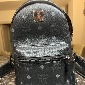 MCM Black Small Stark Side Studs Backpack